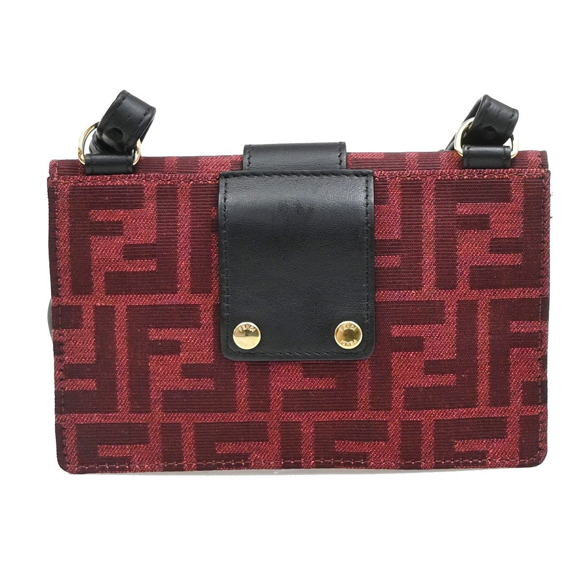 Fendi Baguette Convertible Pouch Zucca Canvas Burgundy Canvas Clutche & Pouche Bag (Pre-Owned)
