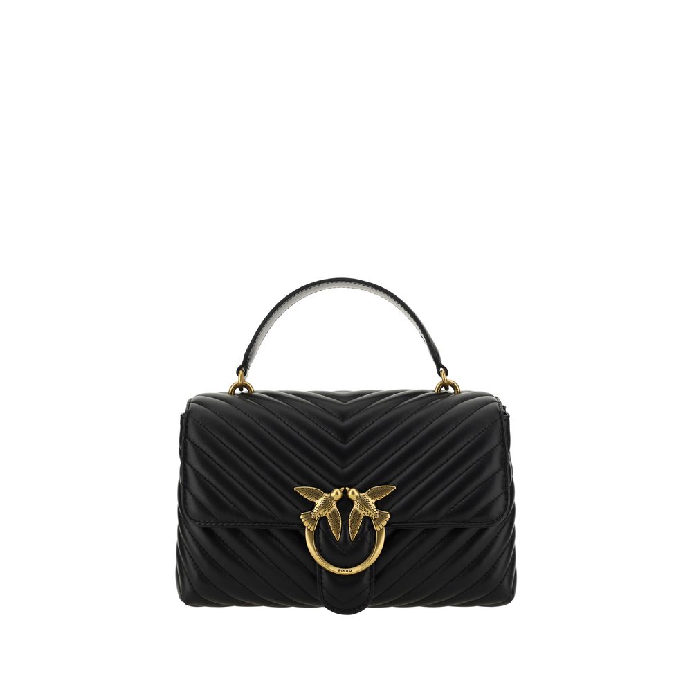 PINKO Black Calf Leather Bos Taurus Women's Handbag