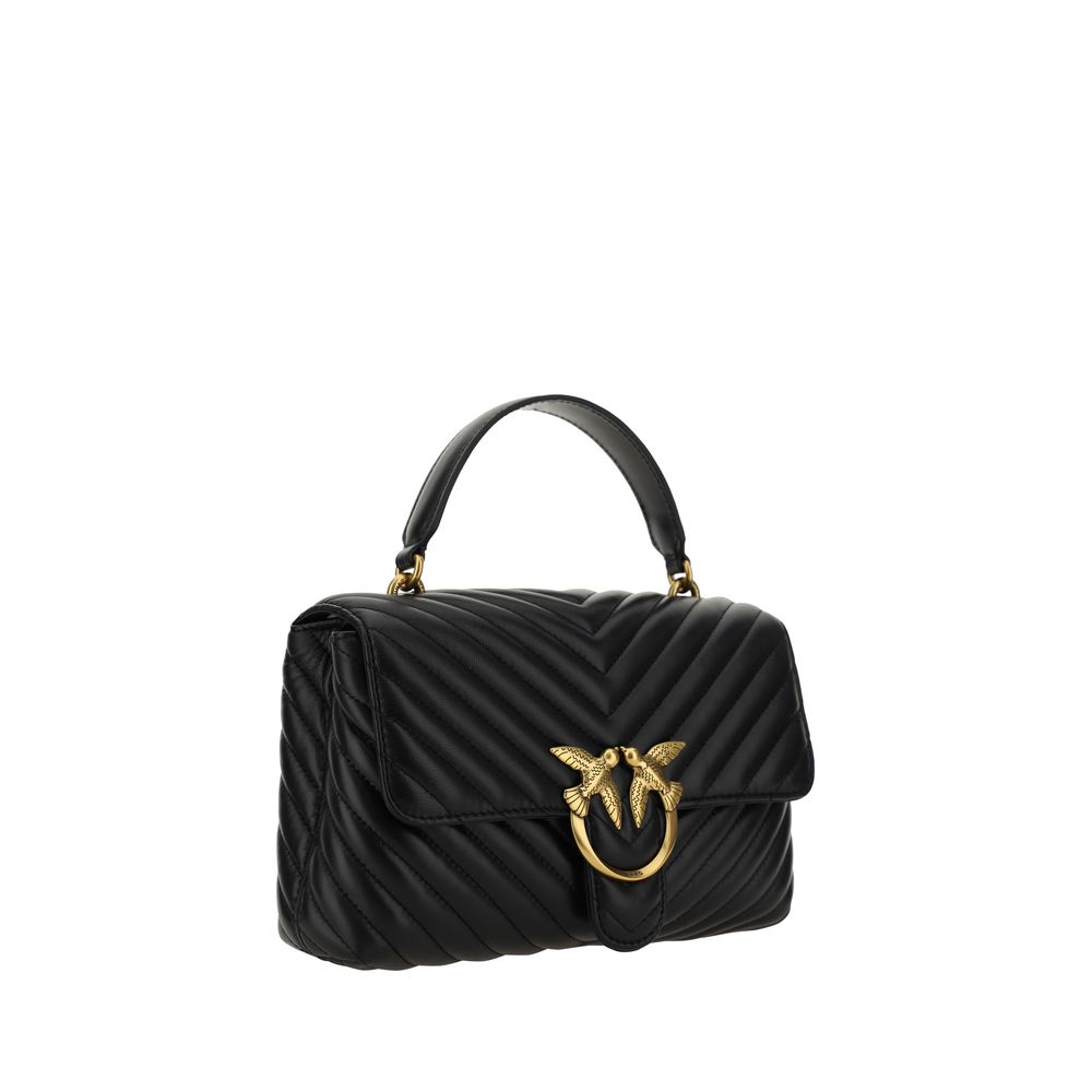 PINKO Black Calf Leather Bos Taurus Women's Handbag