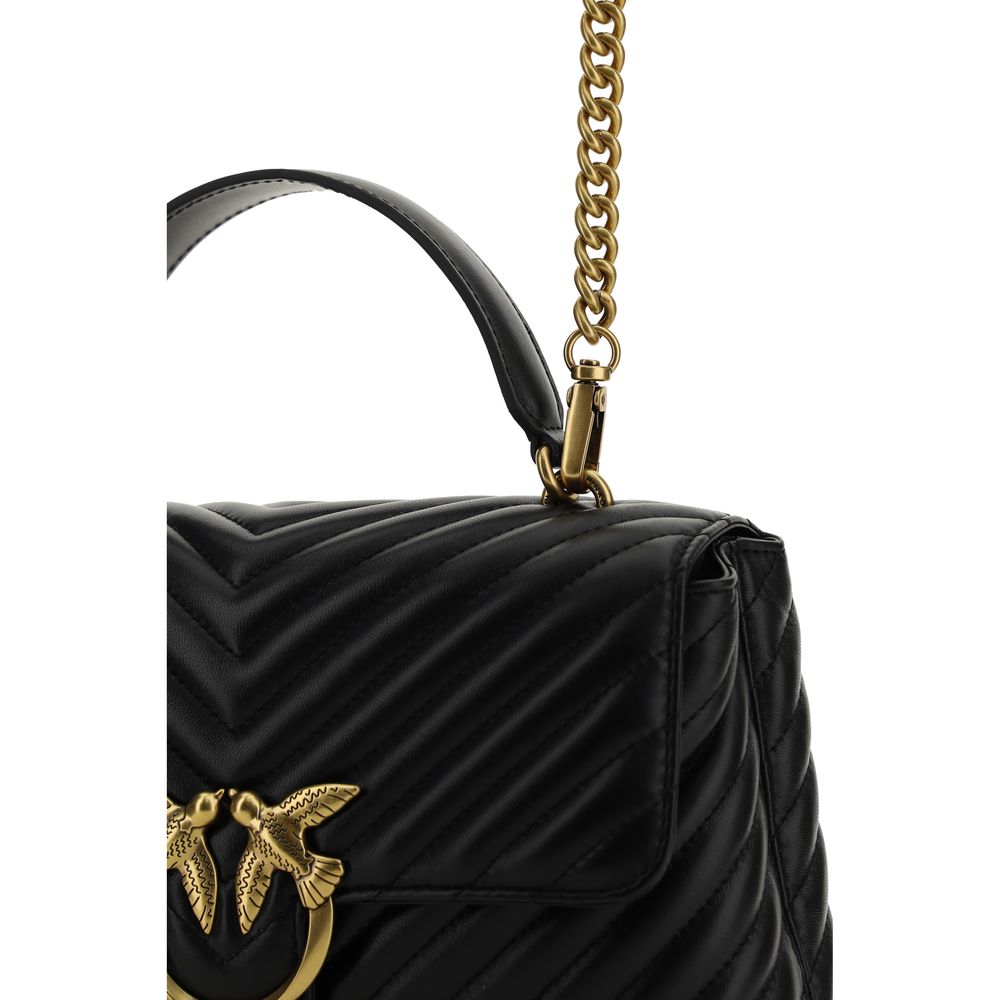 PINKO Black Calf Leather Bos Taurus Women's Handbag
