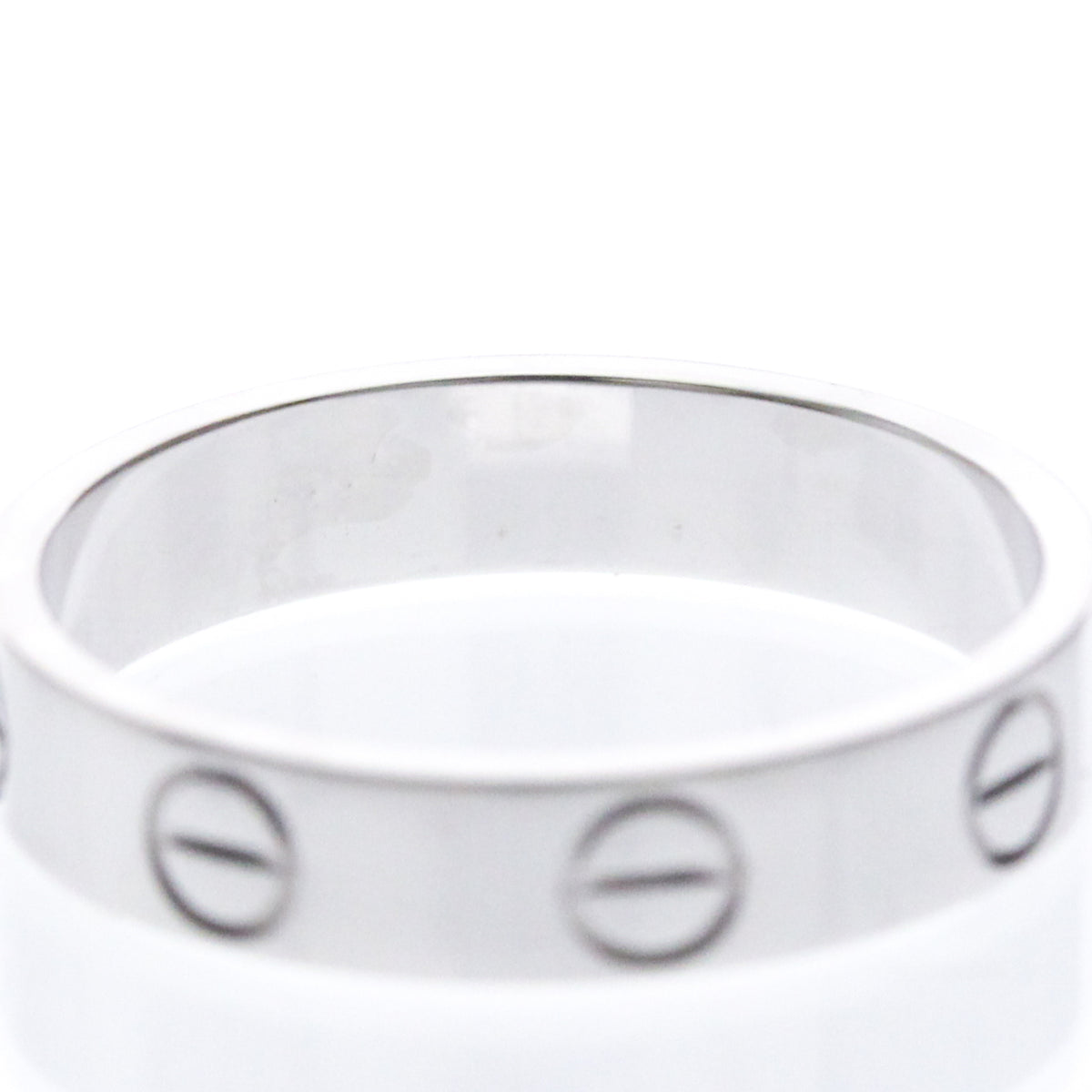 Cartier Love Band 18K White Gold Silver White_Gold Ring Jewelry (Pre-Owned)