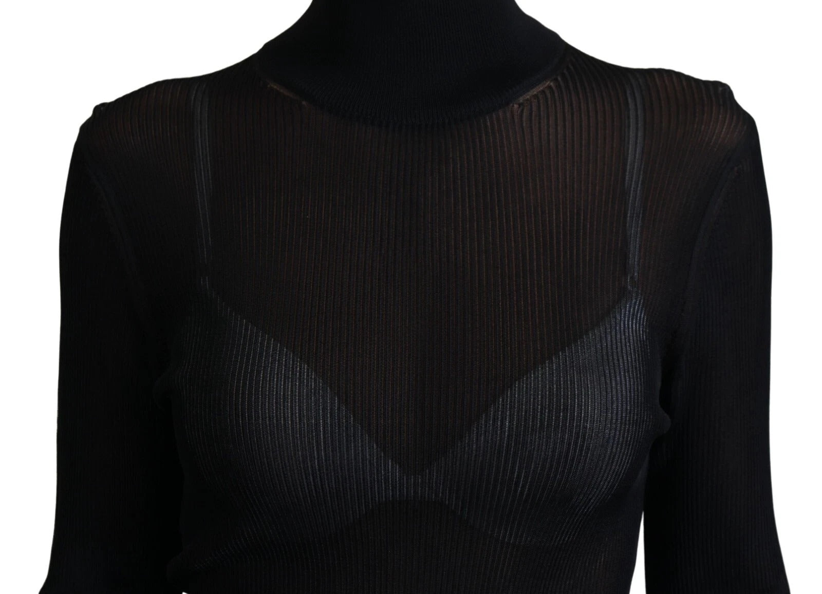 Dolce & Gabbana Black Turtleneck Slim Fit Pullover Women's Sweater (Pre-Owned)