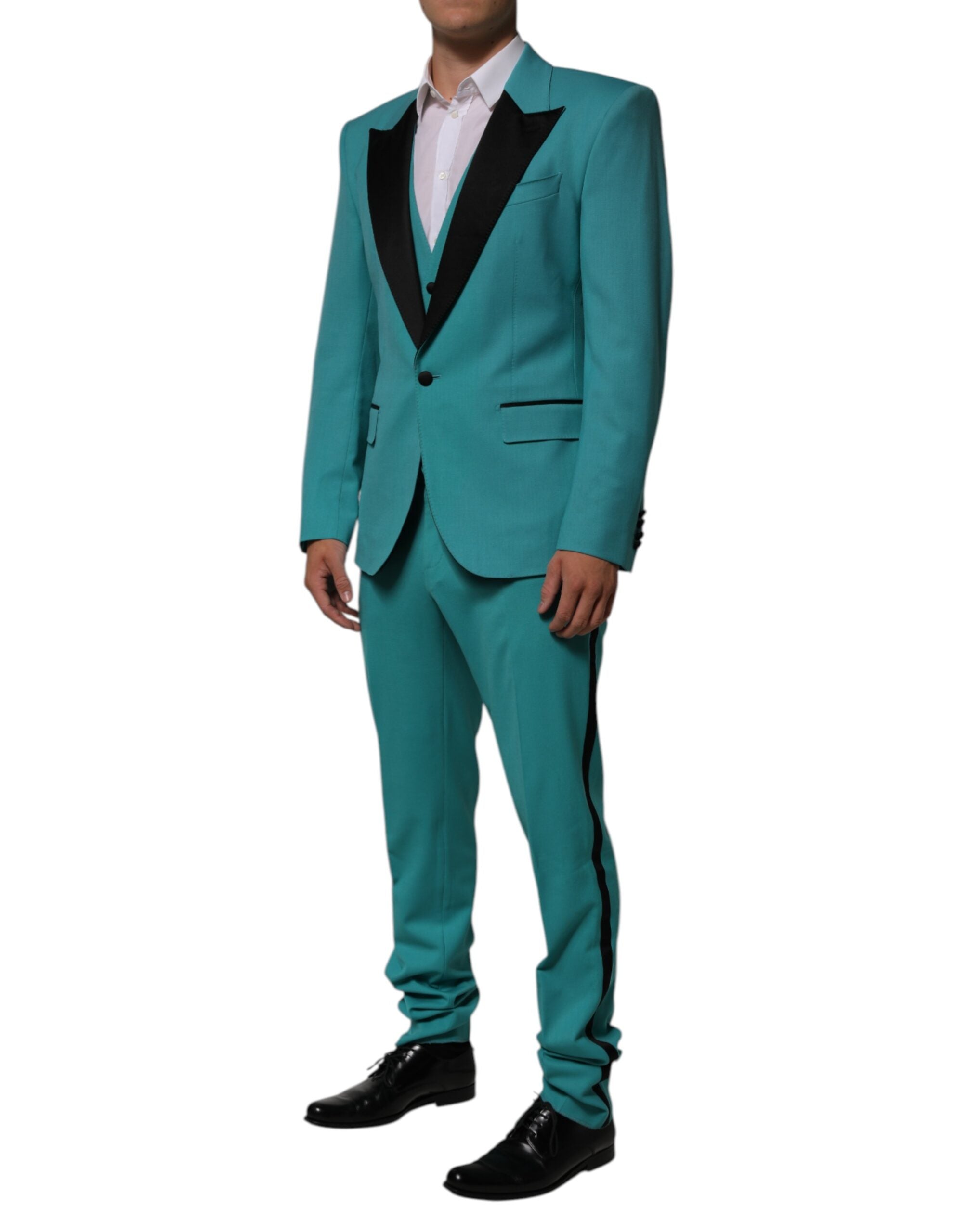 Dolce & Gabbana Cyan 3 Piece Wool Silk Blend Suit Men's SICILIA (Pre-Owned)