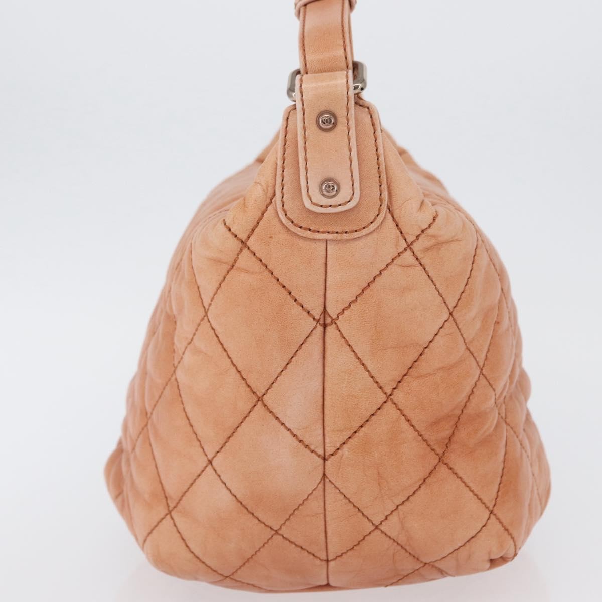 Chanel Cloudy Bundle Hobo Quilted Lambskin Orange Leather Shoulder Bag Bag (Pre-Owned)