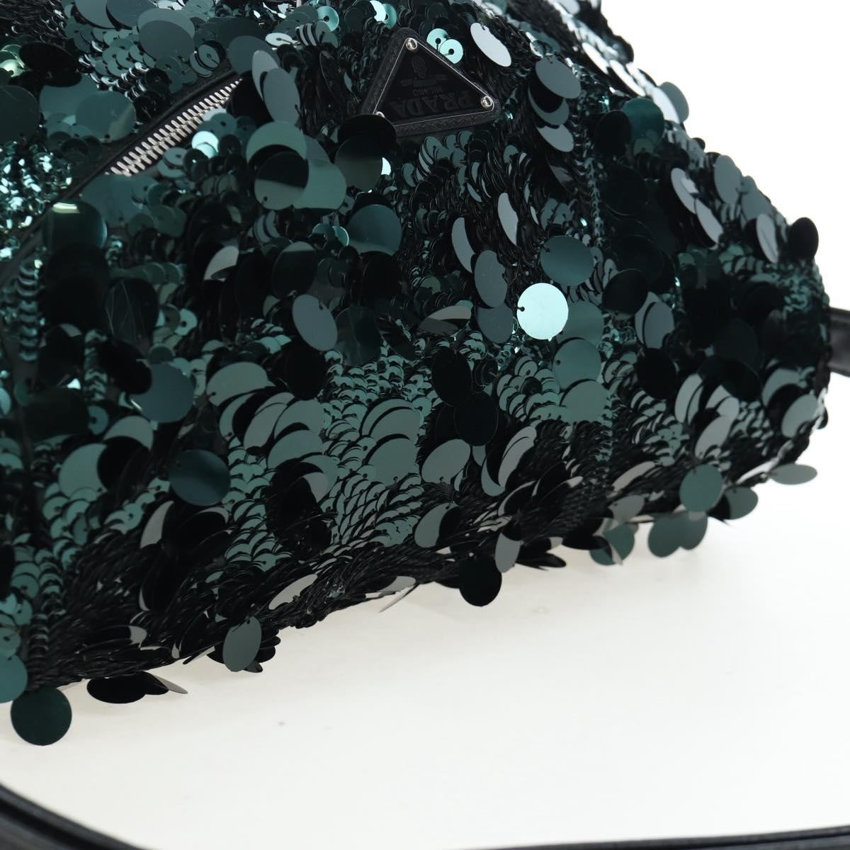 Prada Shoulder Sequins Green Synthetic Shoulder Bag Bag (Pre-Owned)