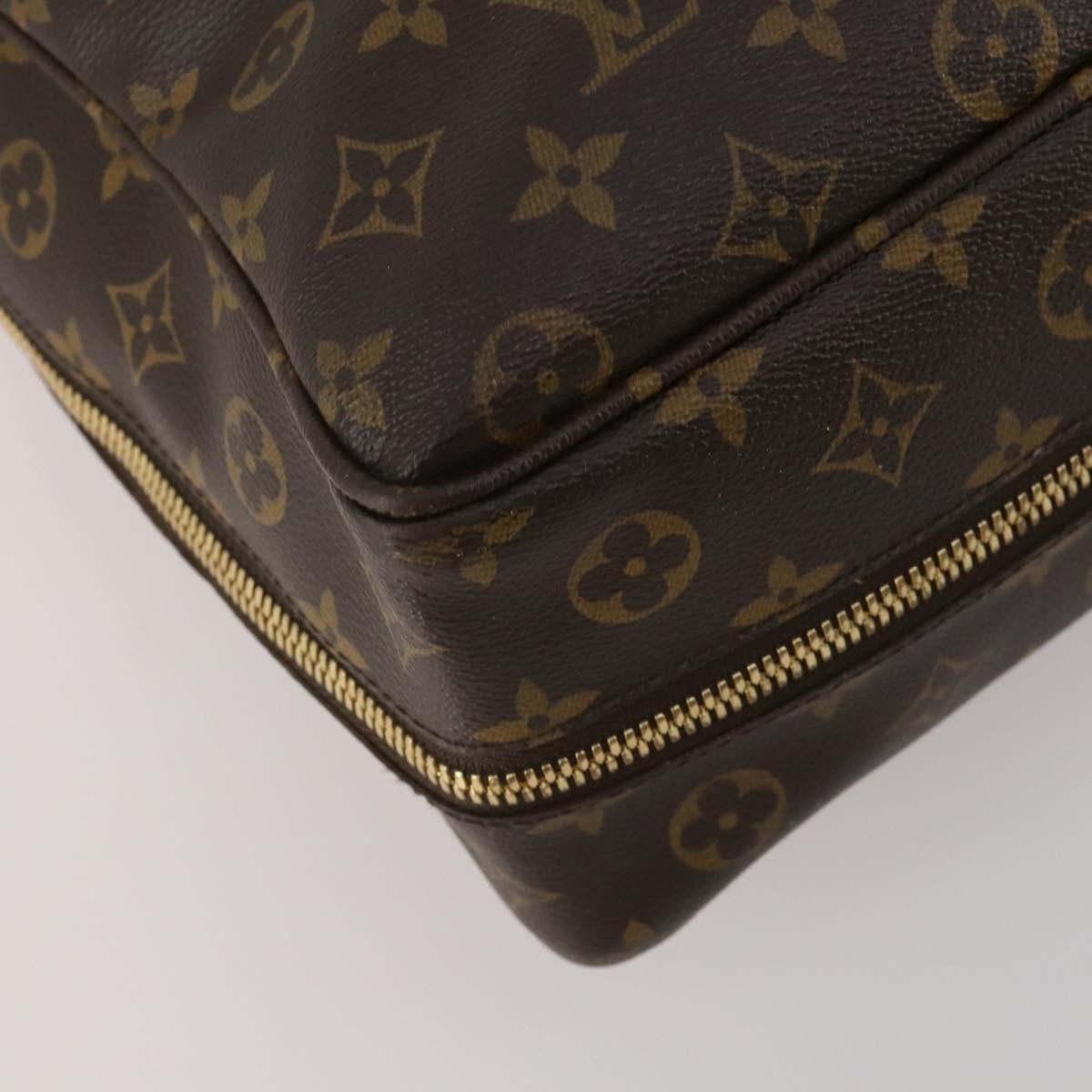 Louis Vuitton Bequia Porte Document Geant Monogram Canvas With Leather Brown Canvas Briefcase Bag (Pre-Owned)