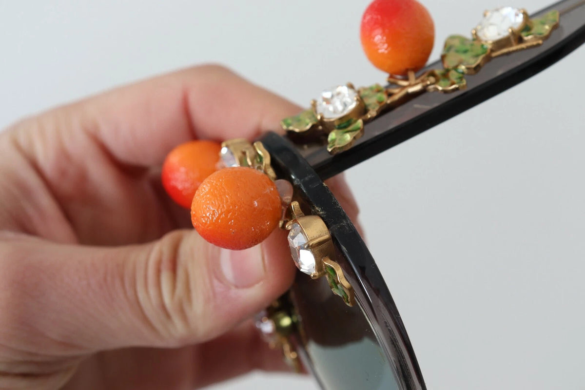 Dolce & Gabbana DG4283B Acetate Crystals Orange Appliques Women's Sunglasses (Pre-Owned)