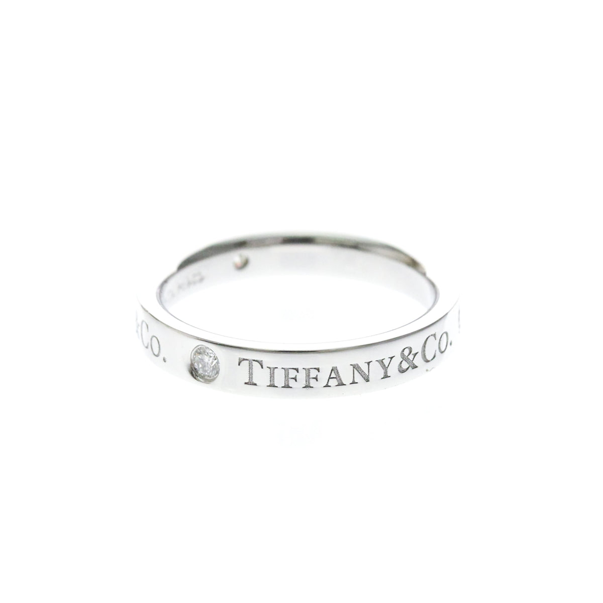 Tiffany & Co. Flat Platinum Silver Platinum Ring Jewelry (Pre-Owned)