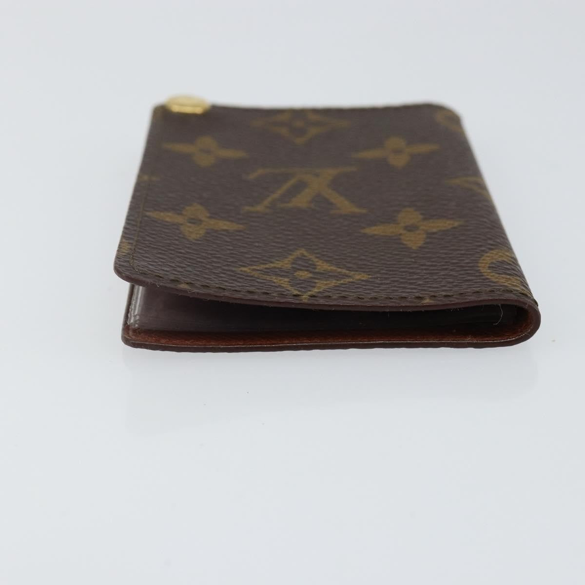 Louis Vuitton Porte Cartes Pression Card Case Monogram Canvas Brown Canvas Card Holders Accessory (Pre-Owned)