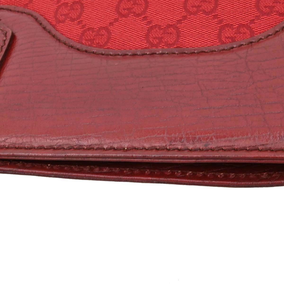 Gucci Horsebit Bracket Gg Canvas Red Canvas Tote Bag Bag (Pre-Owned)