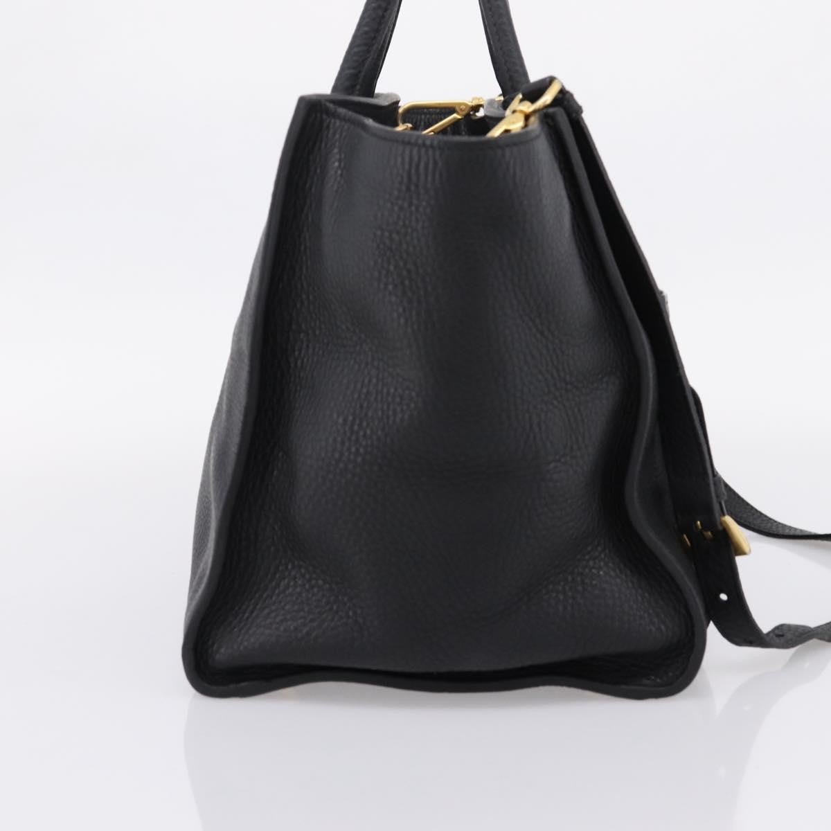 Prada Front Pocket Convertible Vitello Daino Black Leather Tote Bag Bag (Pre-Owned)