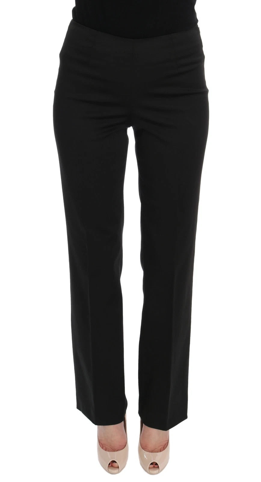 BENCIVENGA Black Stretch Straight Fit Dress Trousers Women's Pants