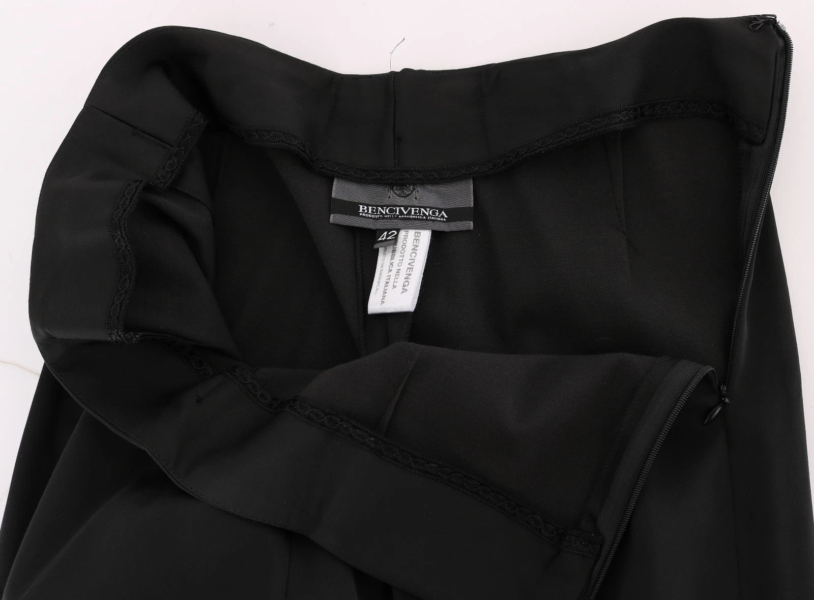 BENCIVENGA Black Stretch Straight Fit Dress Trousers Women's Pants