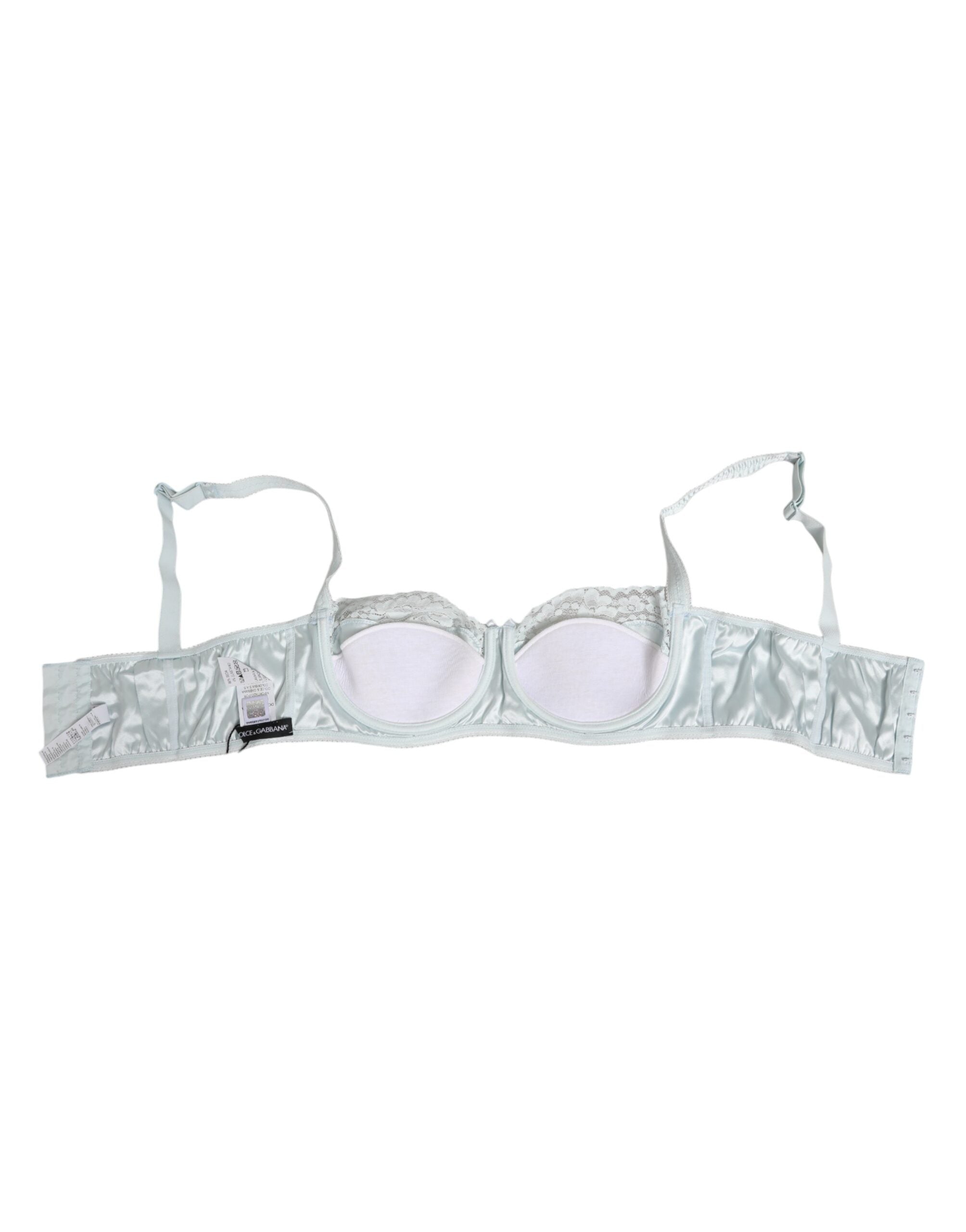 Dolce & Gabbana Light Blue Silk Semi-Padded Balconette Women's Underwear