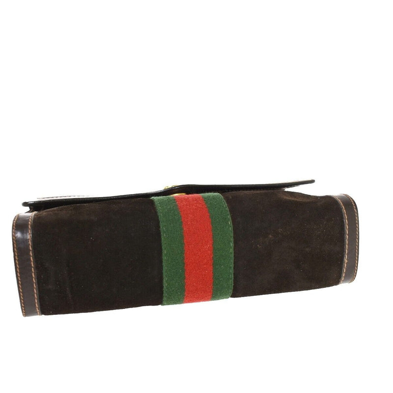 Gucci Sherry Brown Suede Clutch Bag (Pre-Owned)