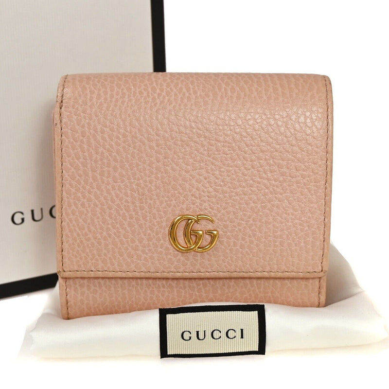 Gucci Gg Marmont Pink Leather Wallet  (Pre-Owned)