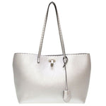 Fendi Selleria Silver Leather Tote Bag (Pre-Owned)