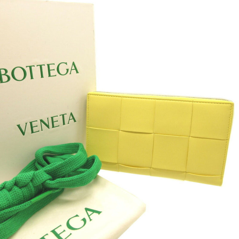 Bottega Veneta Cassette Yellow Leather Wallet  (Pre-Owned)