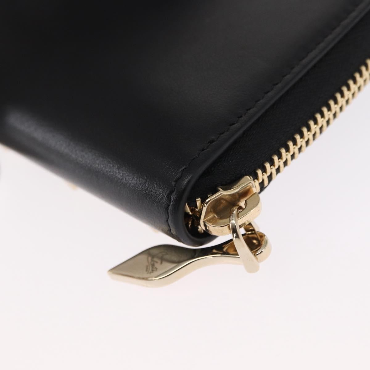 Christian Louboutin Panettone Coin Purse Embellished Leather Black Leather Wallets Accessory (Pre-Owned)