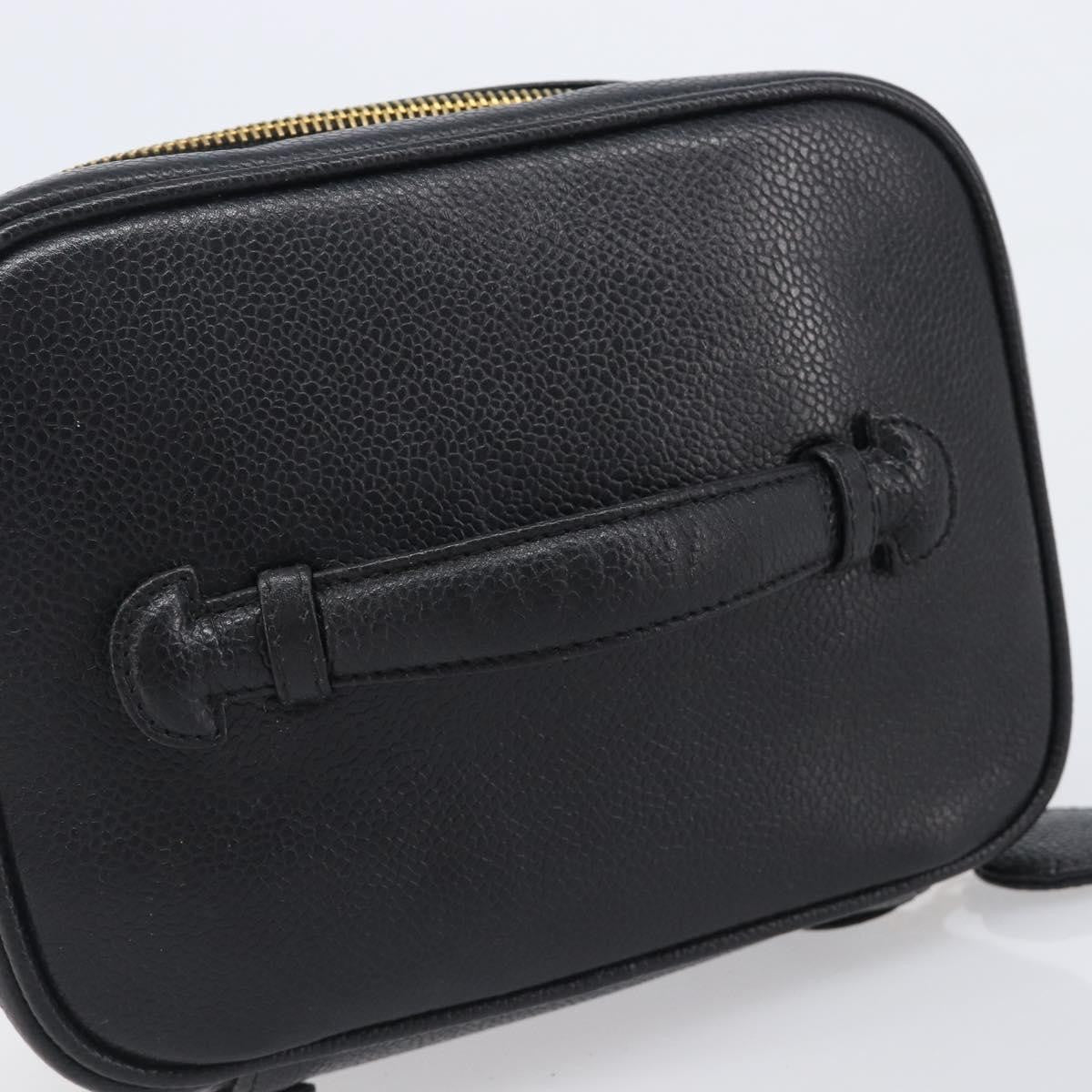 Chanel Vintage Timeless Cosmetic Case Caviar Black Leather Clutche & Pouche Bag (Pre-Owned)