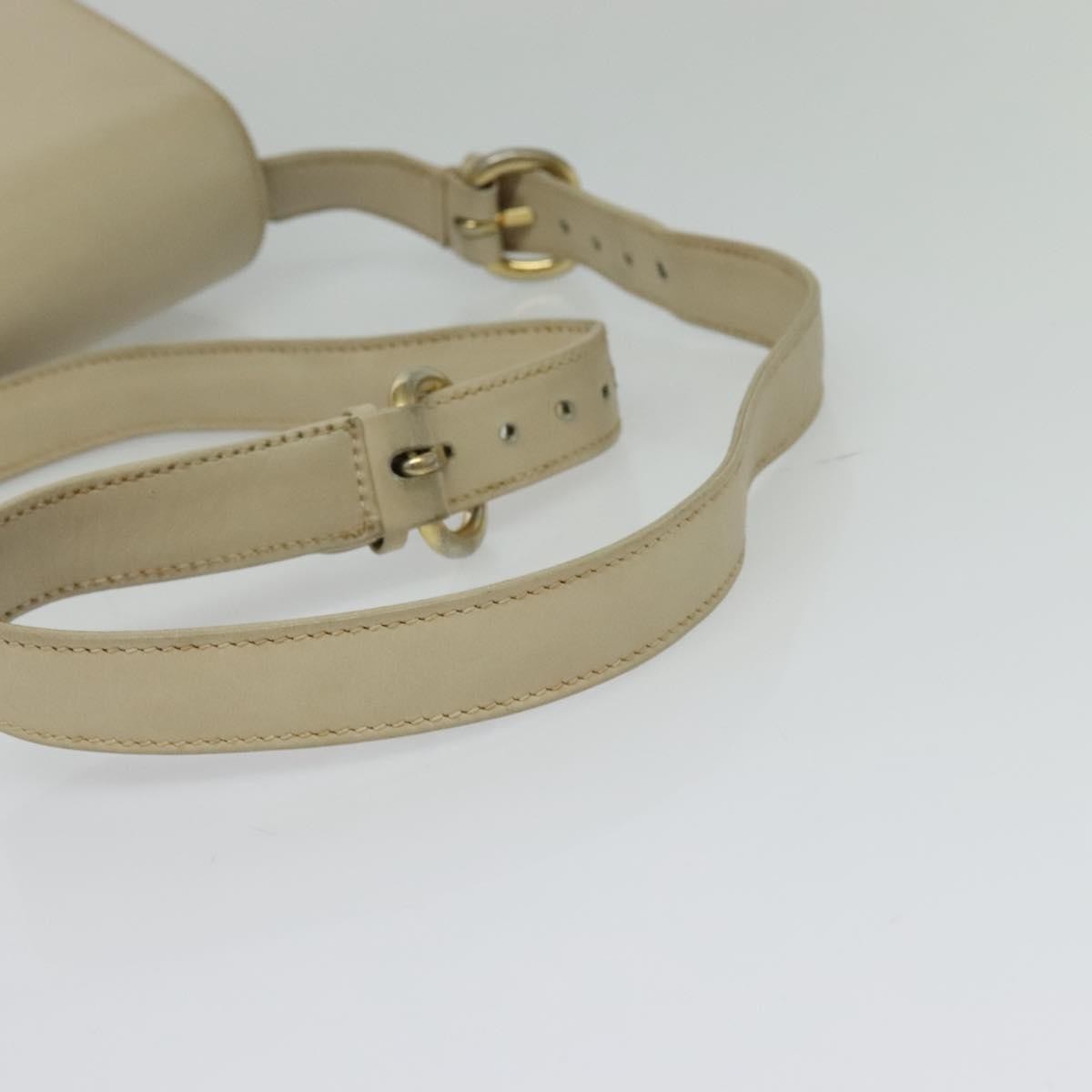 Gucci Vintage Flap Leather Beige Leather Shoulder Bag Bag (Pre-Owned)