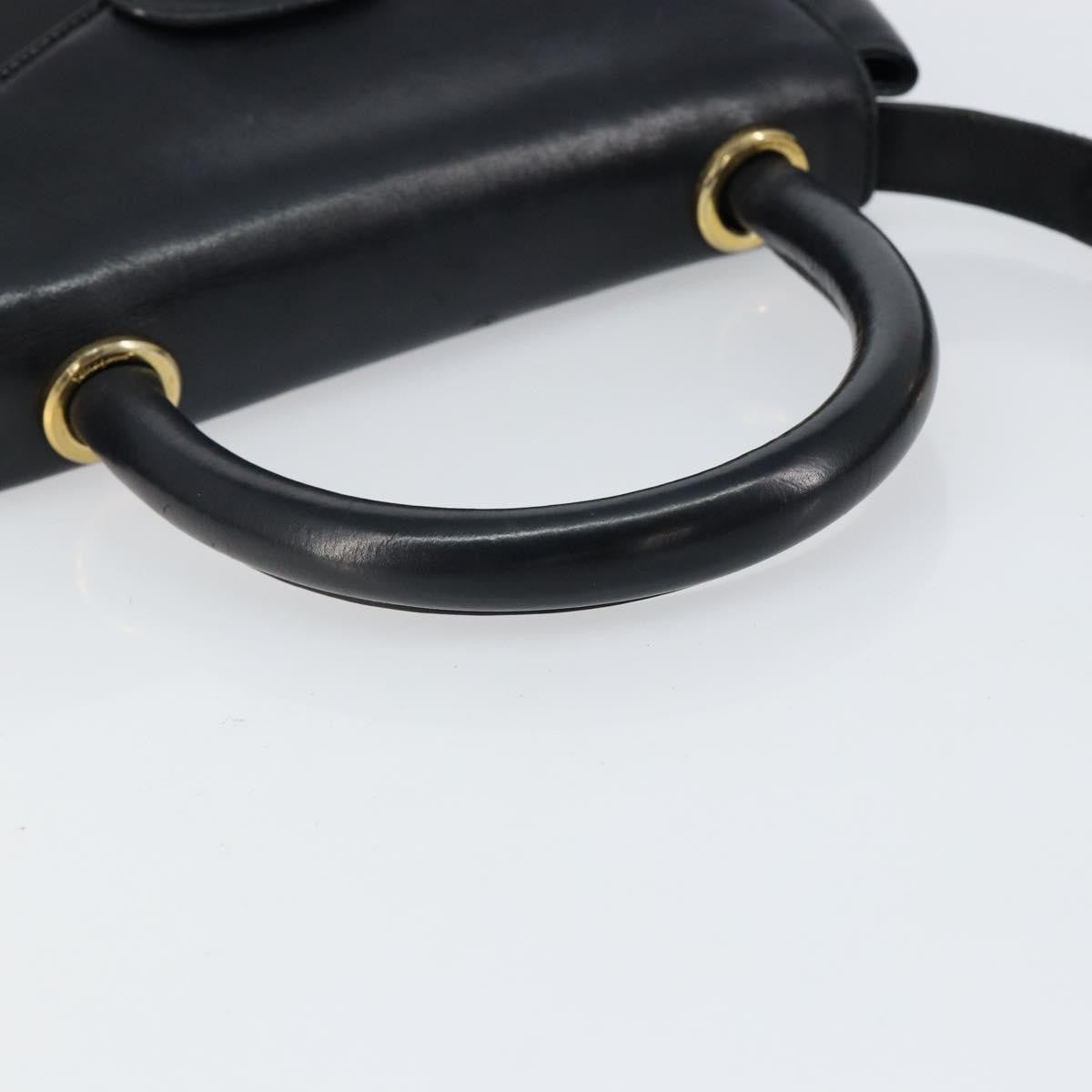 Salvatore Ferragamo Vintage Leather Black Leather Handbag (Pre-Owned)