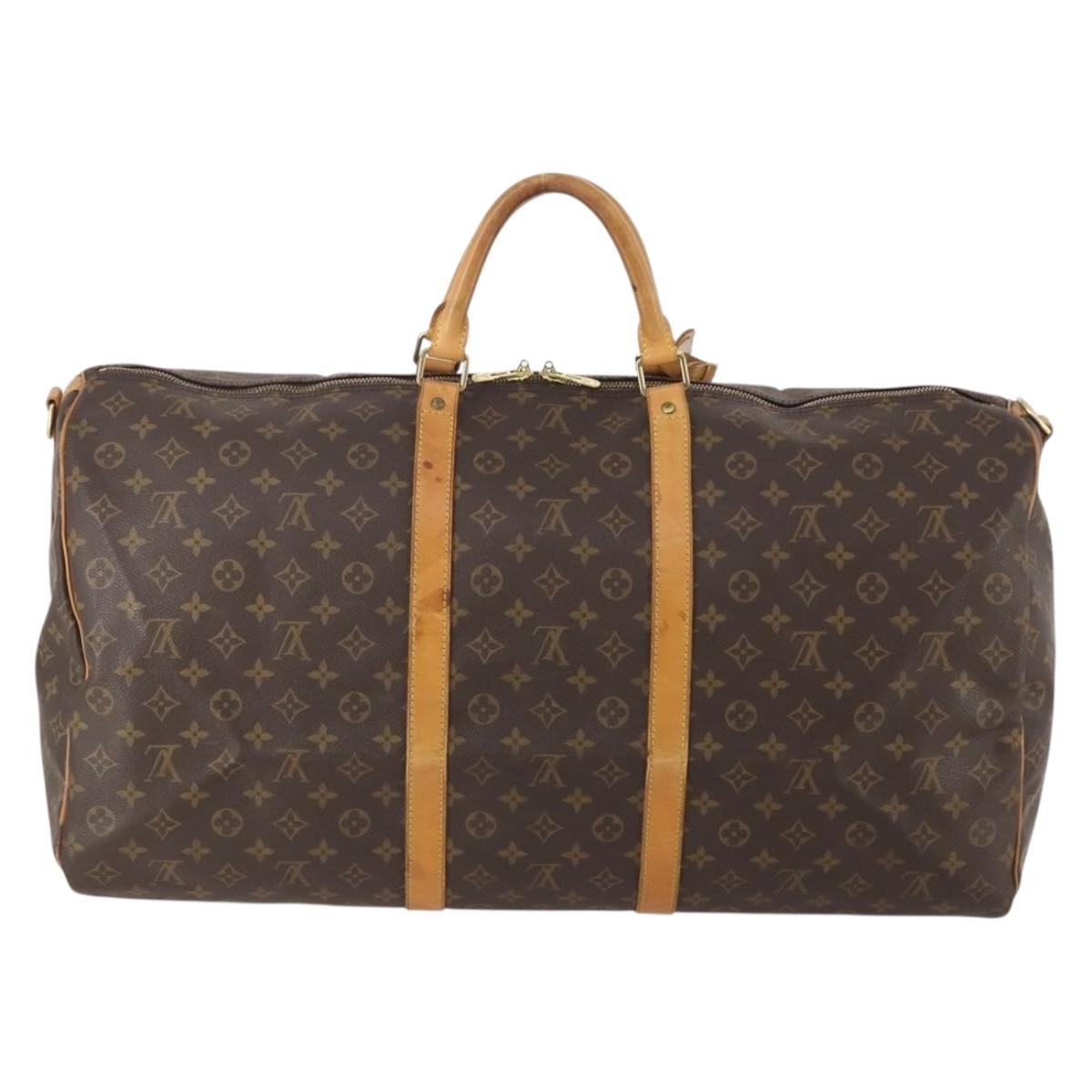 Louis Vuitton Keepall Bandouliere Monogram Canvas Brown Canvas Travel Bag Bag (Pre-Owned)