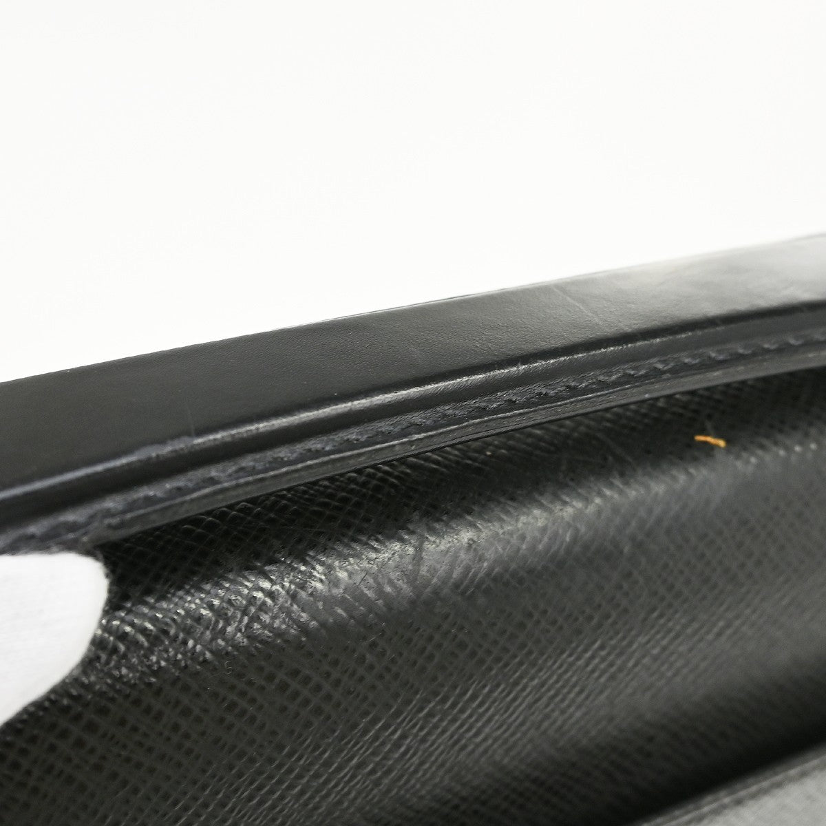 Louis Vuitton Porte-Documents Angara Taiga Leather Black Leather Briefcase Bag (Pre-Owned)