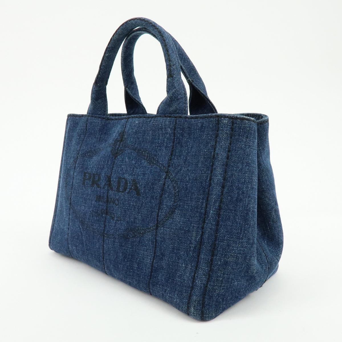 Prada Canapa Convertible Denim Blue Denim_Jeans Tote Bag Bag (Pre-Owned)