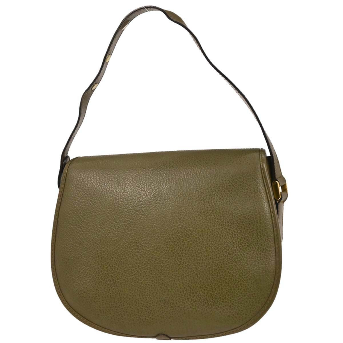 Gucci Vintage Leather Green Leather Handbag (Pre-Owned)