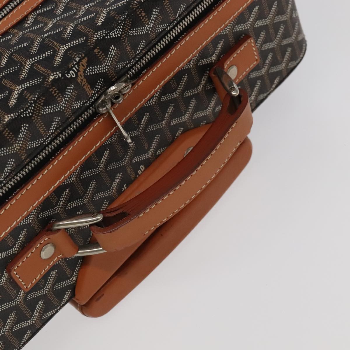 Goyard Bourget Trolley Rolling Luggage Coated Canvas Brown Pvc Travel Bag Bag (Pre-Owned)