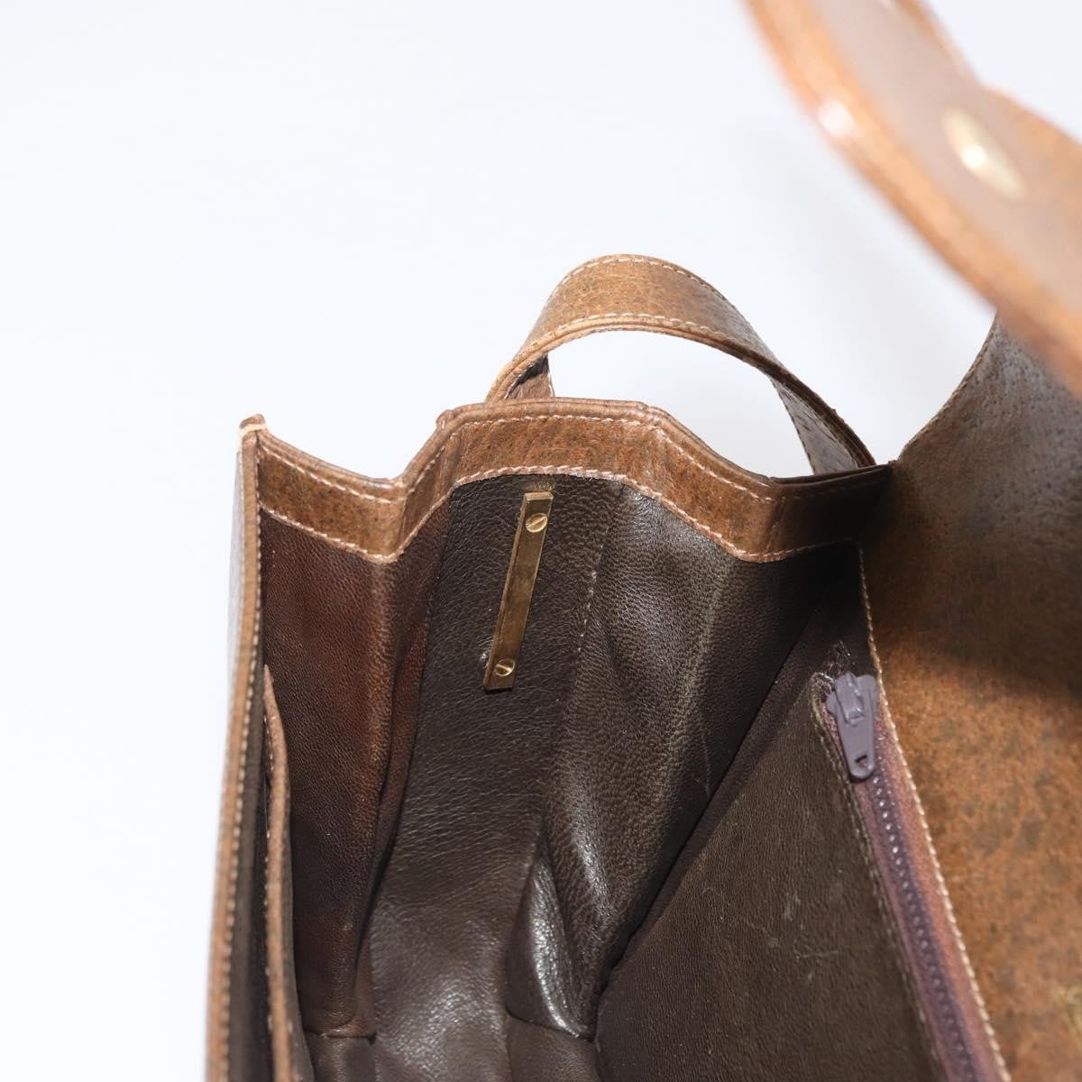 Gucci Vintage Flap Leather Brown Leather Shoulder Bag Bag (Pre-Owned)