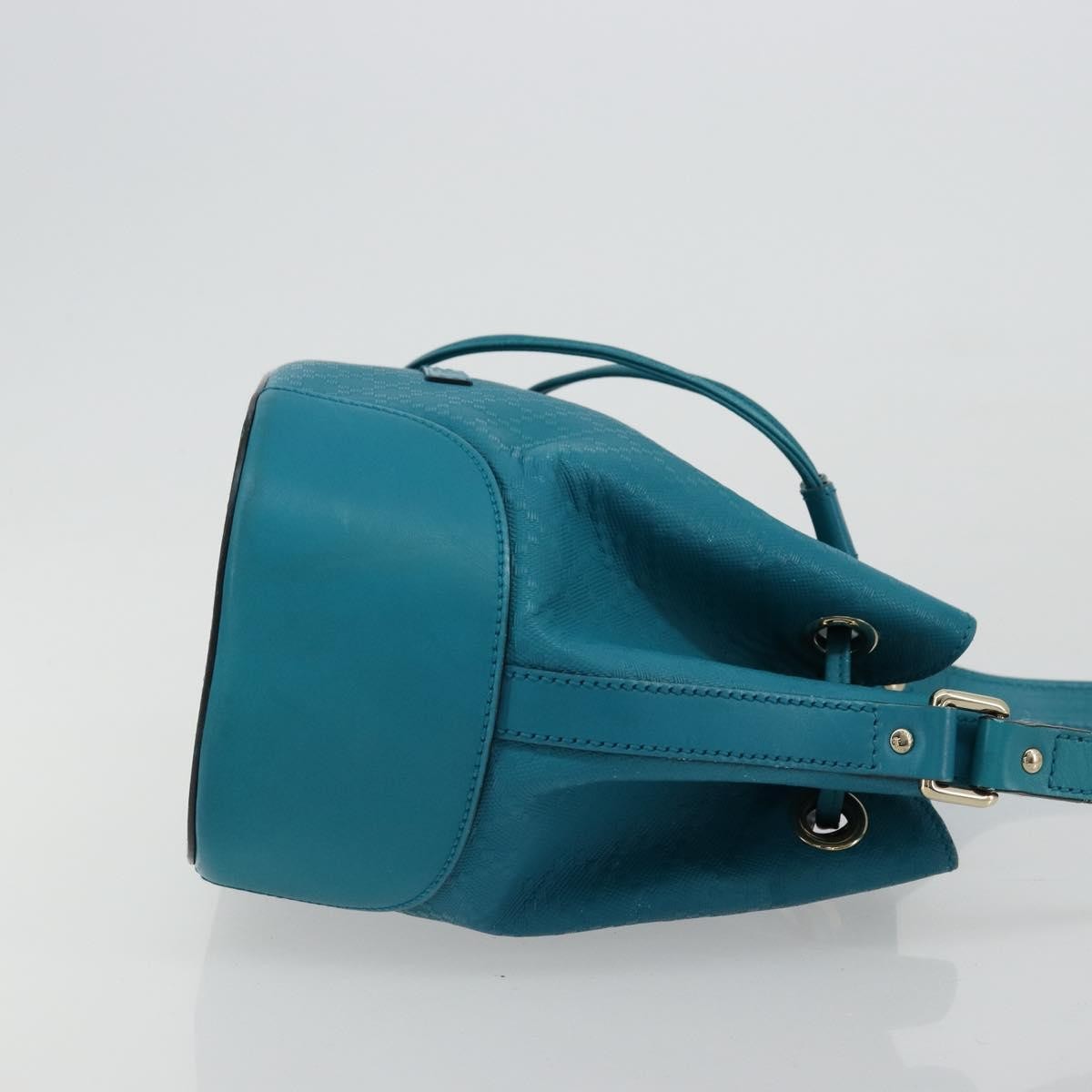Gucci Bright Bucket Diamante Leather Blue Leather Shoulder Bag Bag (Pre-Owned)