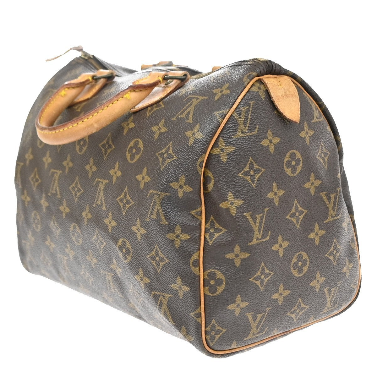 Louis Vuitton Speedy Monogram Canvas Brown Leather Handbag (Pre-Owned)