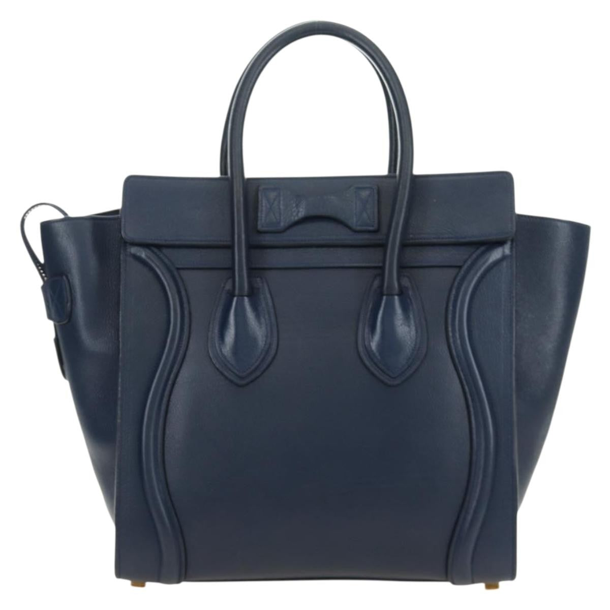 Celine Luggage Smooth Leather Navy Leather Tote Bag Bag (Pre-Owned)