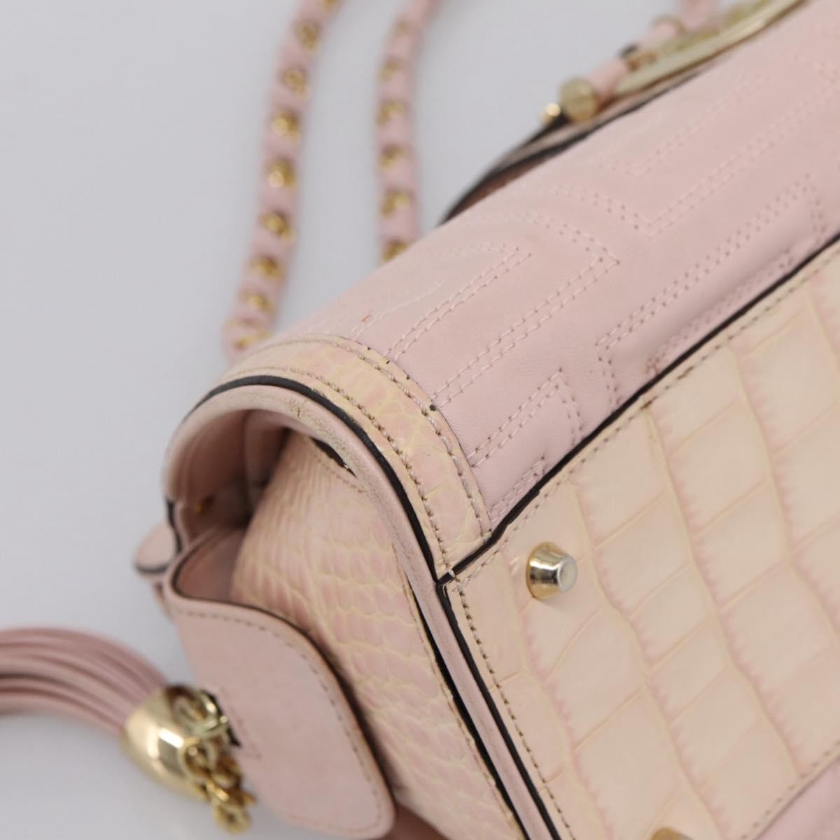 Versace Vintage Tote Leather Pink Leather Tote Bag Bag (Pre-Owned)