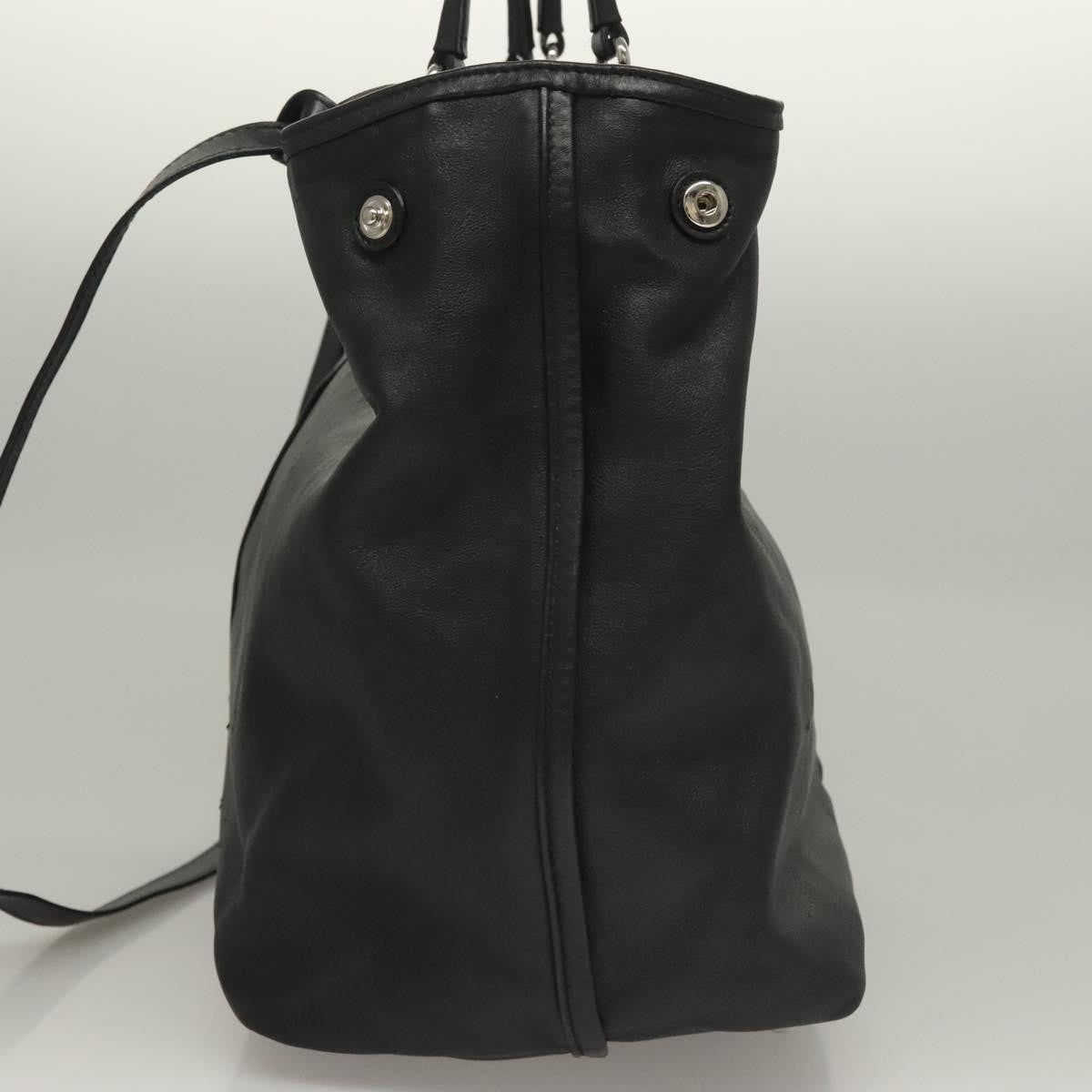 Salvatore Ferragamo Vara Bow Tote Leather Black Leather Tote Bag Bag (Pre-Owned)