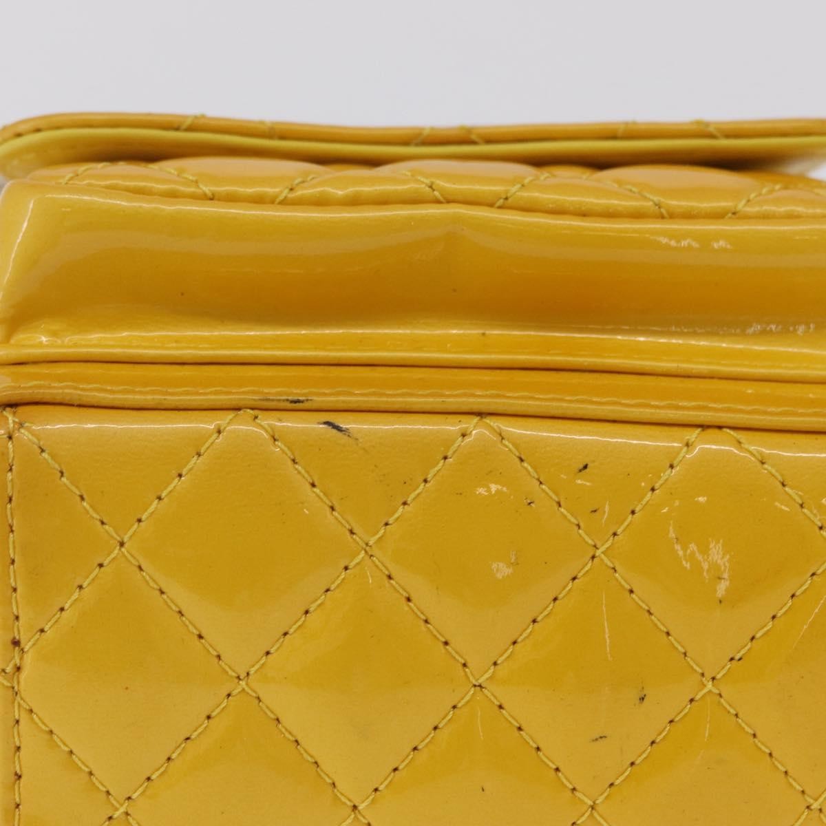 Chanel Pocket Box Camera Case Quilted Patent Yellow Patent_Leather Crossbody Bag Bag (Pre-Owned)