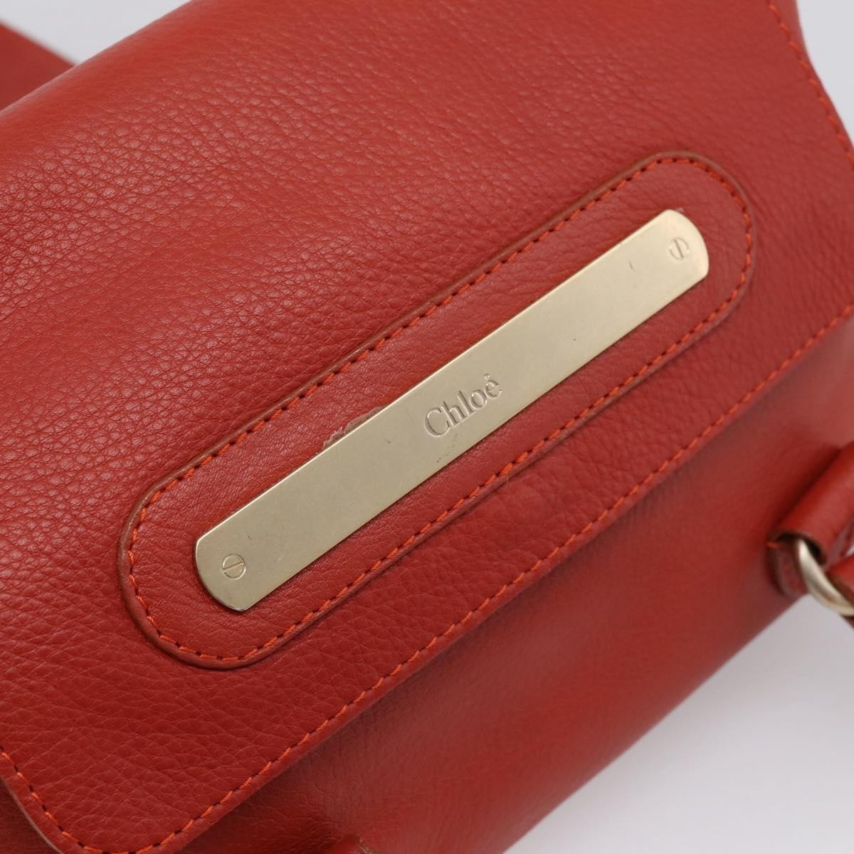 Chloe Handbag Leather Red Leather Handbag (Pre-Owned)