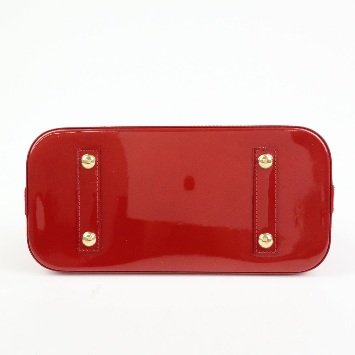 Louis Vuitton Alma Monogram Vernis Red Patent_Leather Handbag (Pre-Owned)