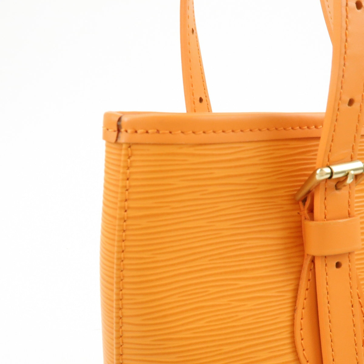 Louis Vuitton Petit Bucket Epi Leather Orange Leather Handbag (Pre-Owned)
