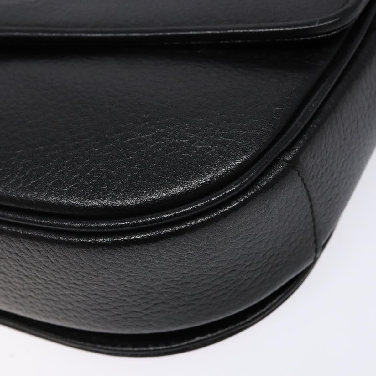 Burberry Flap Shoulder Leather Black Leather Shoulder Bag Bag (Pre-Owned)