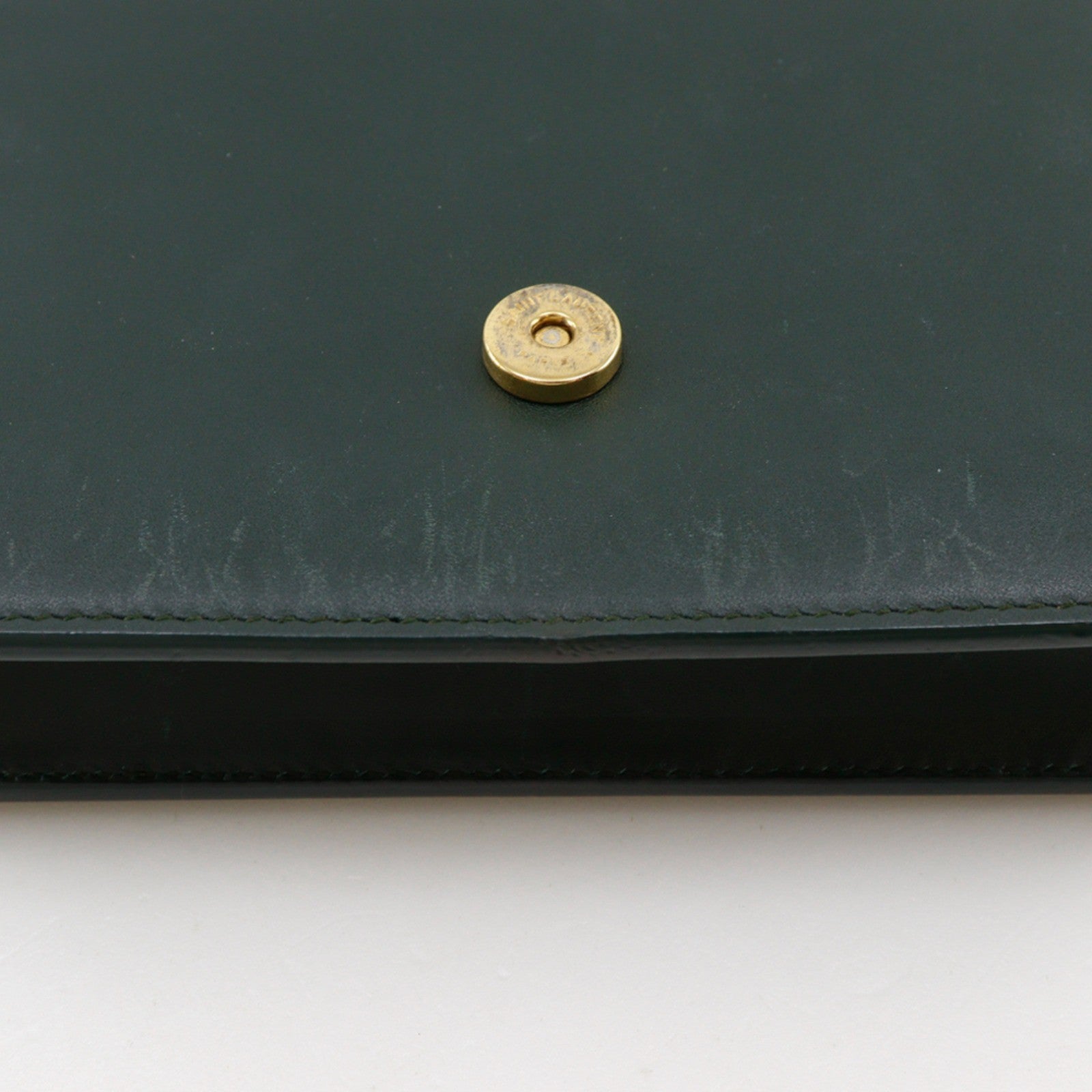 Saint Laurent Classic Monogram Tassel Chain Leather Green Leather Clutche & Pouche Bag (Pre-Owned)