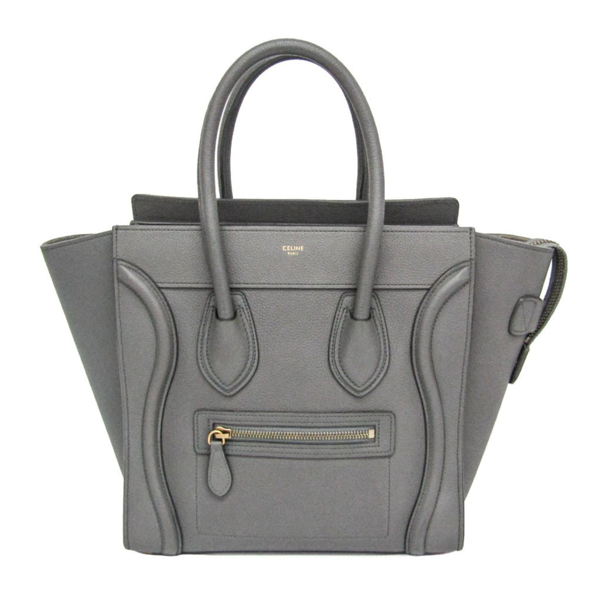 Celine Luggage Smooth Leather Gray Leather Handbag (Pre-Owned)