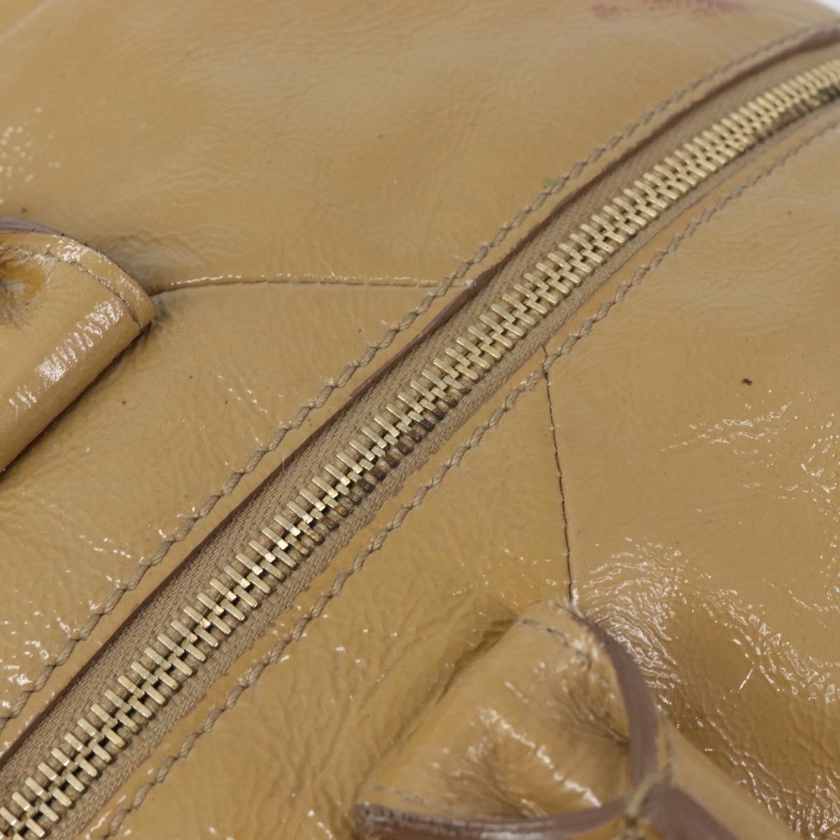 Saint Laurent Easy Y Satchel Patent Beige Patent_Leather Handbag (Pre-Owned)