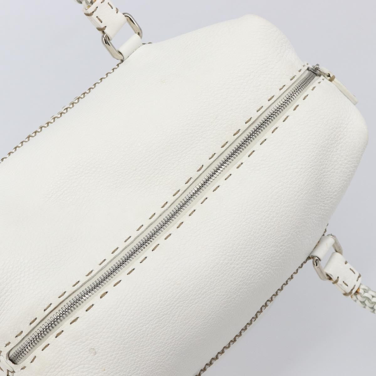 Fendi Selleria 2Bag Leather White Leather Handbag (Pre-Owned)