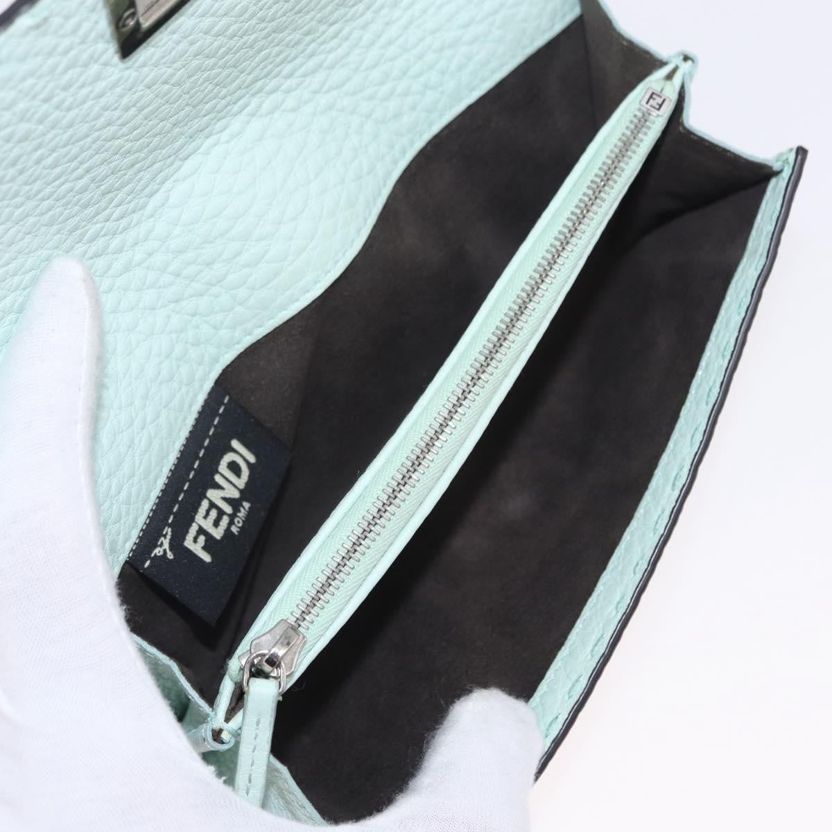 Fendi Selleria Peekaboo Leather Green Leather Wallets Accessory (Pre-Owned)