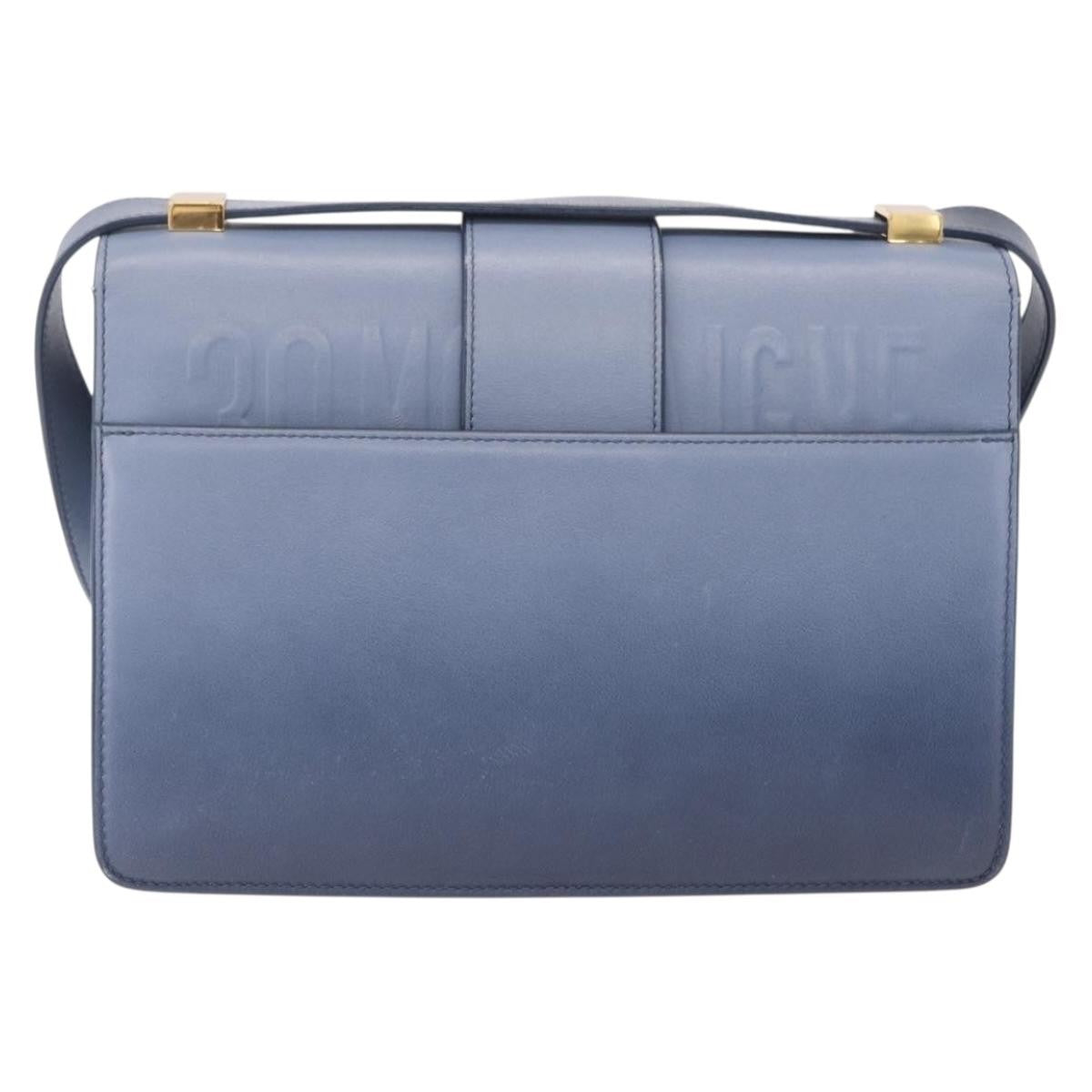 Christian Dior 30 Montaigne Flap Gradient Leather Blue Leather Shoulder Bag Bag (Pre-Owned)
