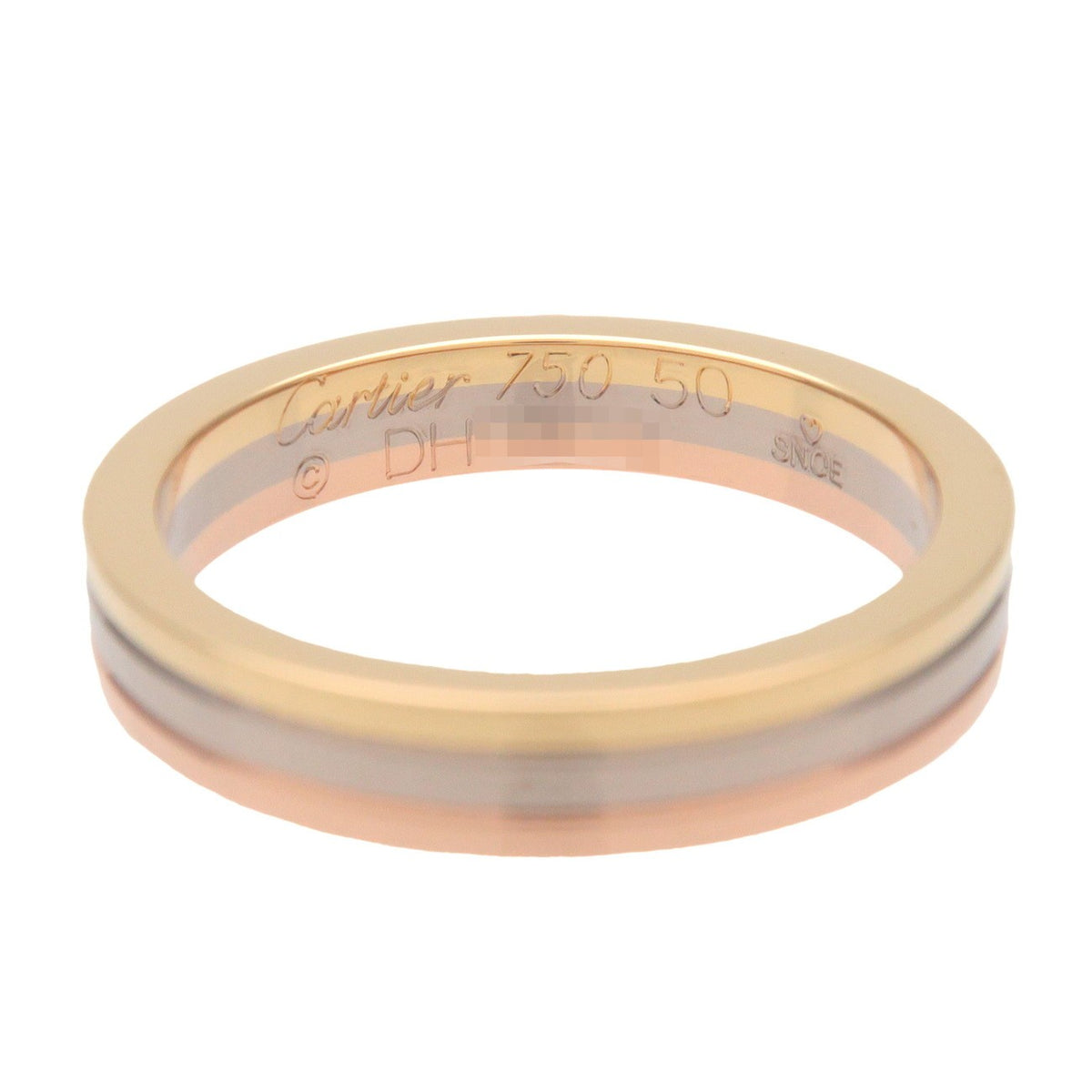 Cartier Vendome Louis Cartier Wedding Band 18K Tricolor Gold Multicolour Yellow_Gold Ring Jewelry (Pre-Owned)