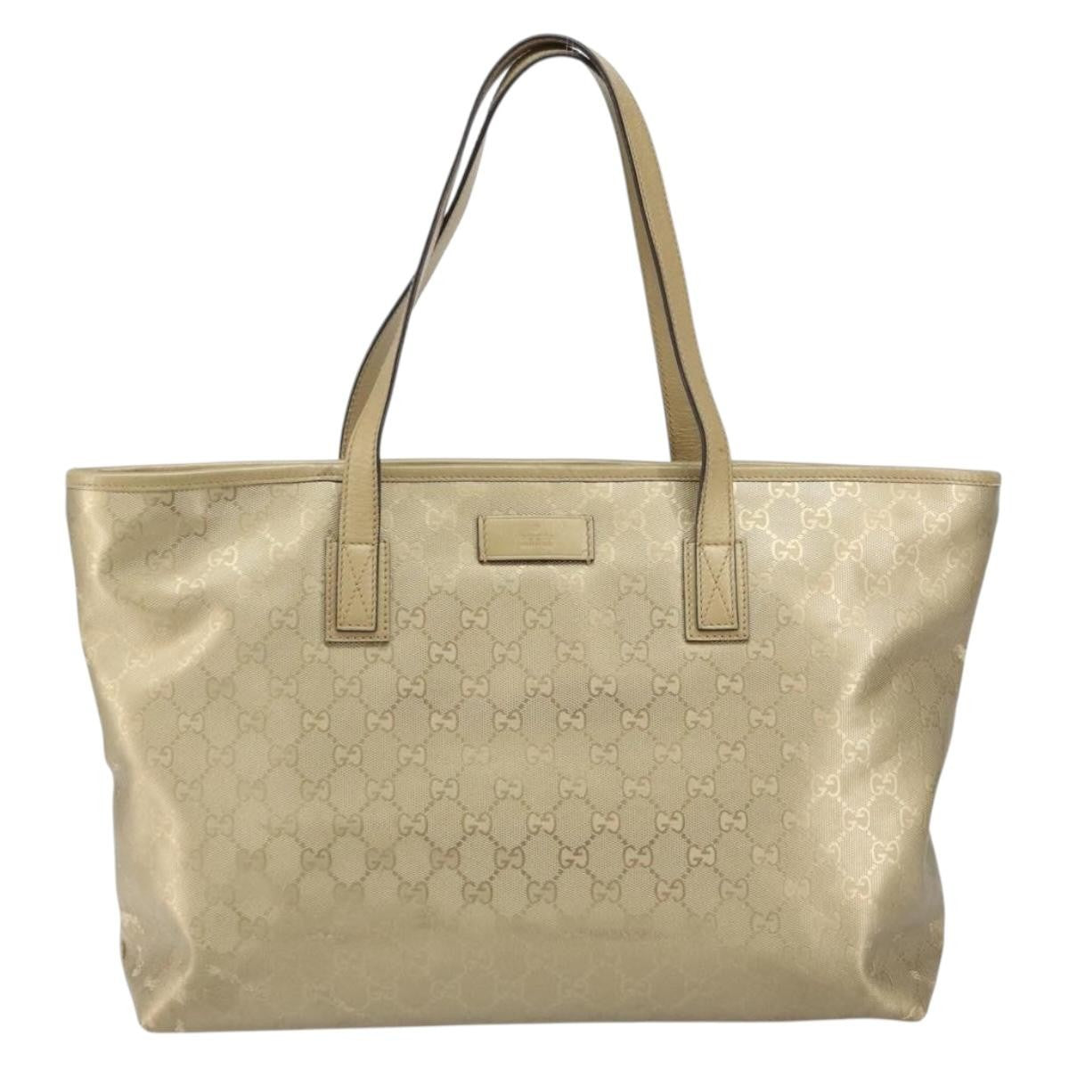 Gucci Plus Gg Imprime Gold Pvc Tote Bag Bag (Pre-Owned)